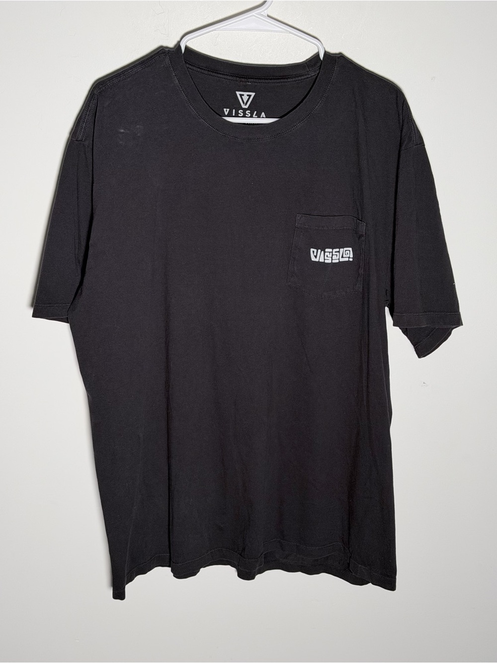 VISSLA Black Short-Sleeve Pocket Tee with Logo